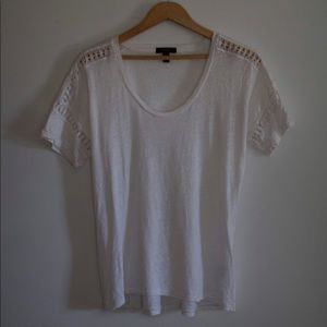 White J.Crew shirt with shoulder and sleeve detail